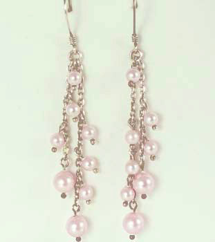 Swarovski Pink Pearl Drop Earrings