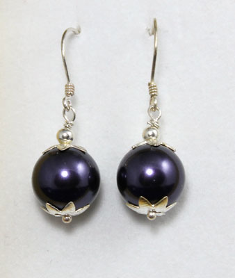 Purple Pearl Earring
